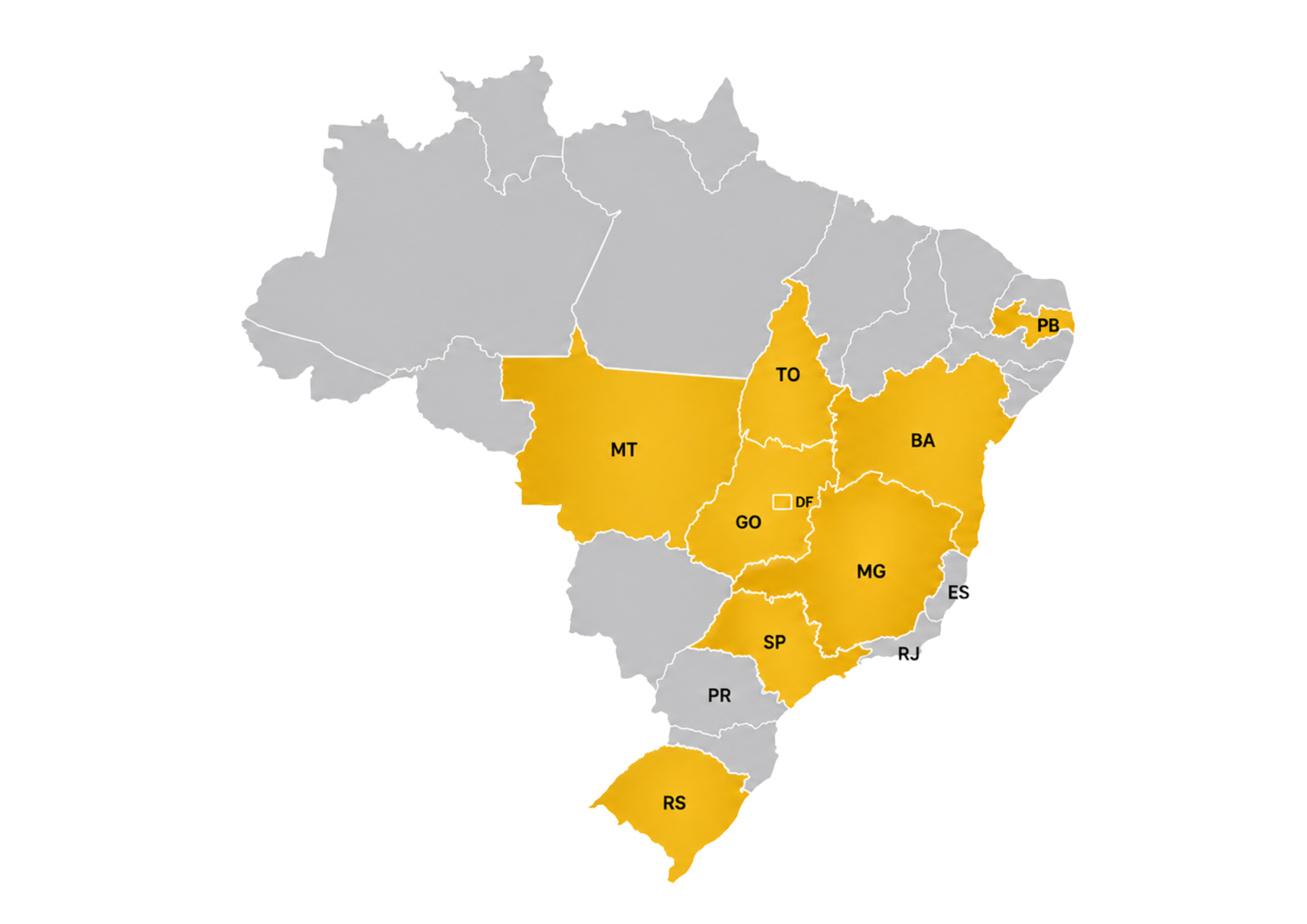 Mapa de atendimentos da Marista nos estados brasileiros